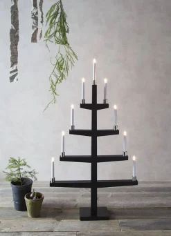 9-haarainen kynttelikkö Tall musta*Star Trading Outlet