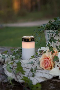 Best Star Trading LED-hautakynttilä Serene 12 cm valkoinen