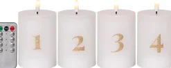 Hot Star Trading LED-kynttilä Flamme Advent valkoinen 4 kpl