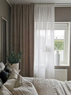 Clearance Svanefors verhot Elise 135x280 cm beige 2 kpl