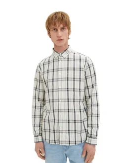 Discount Tom Tailor paita 1034891 31169 Offwhite navy check