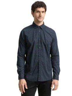 Clearance Tom Tailor paita 1048444 Slim fit 38970 Navy mini spike design