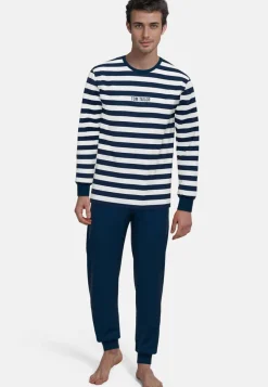 New Tom Tailor pyjama 71457-4009 652 Blue-medium horizontal stripes