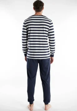 New Tom Tailor pyjama 71457-4009 652 Blue-medium horizontal stripes