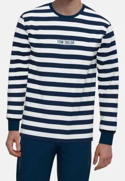 New Tom Tailor pyjama 71457-4009 652 Blue-medium horizontal stripes