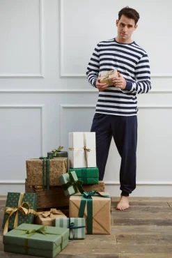 New Tom Tailor pyjama 71457-4009 652 Blue-medium horizontal stripes