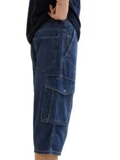 Discount Tom Tailor shortsit 1041427 10119 Used mid stone blue denim