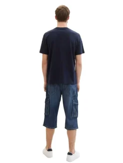 Discount Tom Tailor shortsit 1041427 10119 Used mid stone blue denim