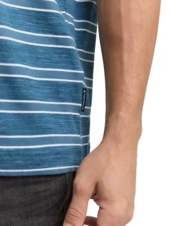 Hot Tom Tailor t-paita 1047810 38630 Real teal dyed stripe