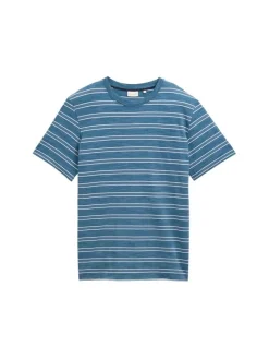 Hot Tom Tailor t-paita 1047810 38630 Real teal dyed stripe