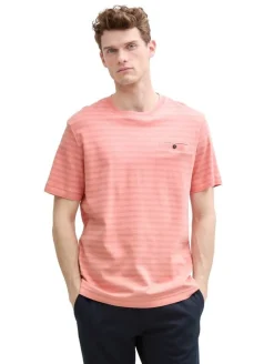 New Tom Tailor t-paita 1045694 37409 Hazy rose tonal fine stripe