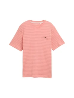 New Tom Tailor t-paita 1045694 37409 Hazy rose tonal fine stripe