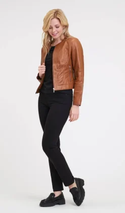 Hot Trendzone nahkatakki 2204-CO COGNAC