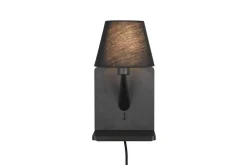 Trio Lighting Comfort seinävalaisin E14 mattamusta latausase