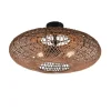 New Trio Lighting kattovalaisin Hedda 2xE27 mattamusta/sisal