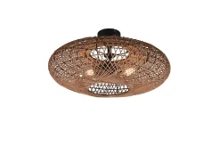 New Trio Lighting kattovalaisin Hedda 2xE27 mattamusta/sisal
