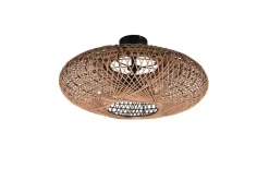 New Trio Lighting kattovalaisin Hedda 2xE27 mattamusta/sisal