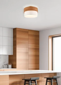 New Trio Lighting kattovalaisin Seasons 30 cm E14 valkoinen/puu