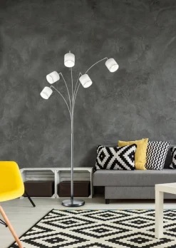 New Trio Lighting lattiavalaisin kaari Tommy 5-os E14 harjattu t