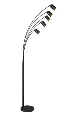 Best Trio Lighting lattiavalaisin Marley 5-os GU10 mattamusta