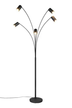 Best Trio Lighting lattiavalaisin Marley 5-os GU10 mattamusta