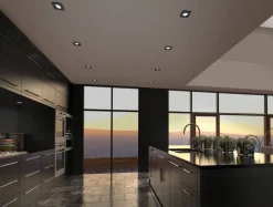 New Trio Lighting LED alasvalo Pamir mattamusta neliö