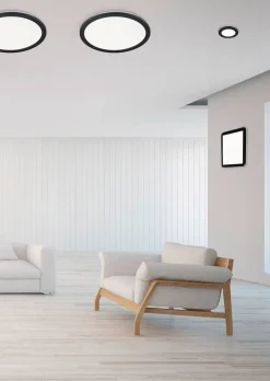 Sale Trio Lighting LED kattovalaisin Camillus 40x40 cm mattamusta