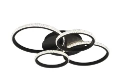 Hot Trio Lighting LED kattovalaisin Cires mattamusta/kristallief