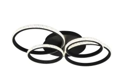 Hot Trio Lighting LED kattovalaisin Cires mattamusta/kristallief