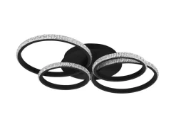 Hot Trio Lighting LED kattovalaisin Cires mattamusta/kristallief