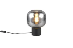 Online Trio Lighting pöytävalaisin Diva E27 mattamusta/kromattu