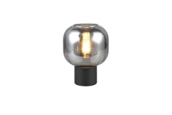 Online Trio Lighting pöytävalaisin Diva E27 mattamusta/kromattu