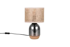 pöytävalaisin Tara 33 cm E27 beige/kromattu*Trio Lighting Discount