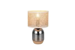 pöytävalaisin Tara 33 cm E27 beige/kromattu*Trio Lighting Discount