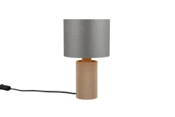 Best Trio Lighting pöytävalaisin Canio 27 cm E27 puu/harmaa