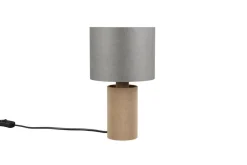 Best Trio Lighting pöytävalaisin Canio 27 cm E27 puu/harmaa