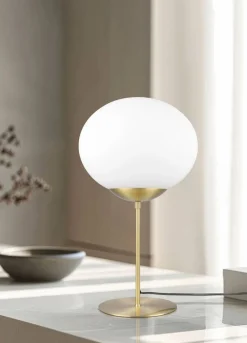 Sale Trio Lighting pöytävalaisin Fomento E27 mattamessinki/valkoi