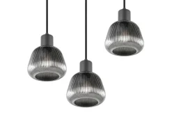 Discount Trio Lighting riippuvalaisin Tarifa 3-os E27 mattamusta/krom