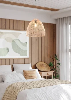 Trio Lighting riippuvalaisin Rike E27 rottinki