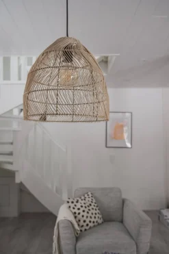 Trio Lighting riippuvalaisin Rike E27 rottinki