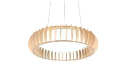 Discount Trio Lighting riippuvalaisin Monte LED 60 cm valkoinen/puu