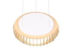 Discount Trio Lighting riippuvalaisin Monte LED 60 cm valkoinen/puu