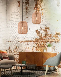 riippuvalaisin Runa 25 cm E27 mattamusta/sisal*Trio Lighting Hot