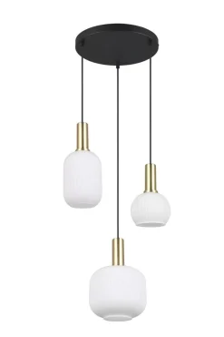 Clearance Trio Lighting riippuvalaisin Diva 3-os E27 mattamessinki/val