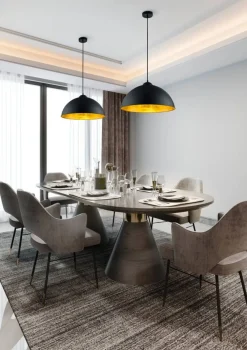 Outlet Trio Lighting riippuvalaisin Romino II E27 mattamusta/kulta