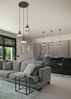 riippuvalaisin Tarifa 1-os E27 mattamusta/krom*Trio Lighting