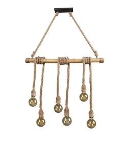 riippuvalaisin Wilma 6xE27 bambu/sisal*Trio Lighting New