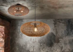 riippuvalaisin Hedda E27 mattamusta/sisal*Trio Lighting Hot