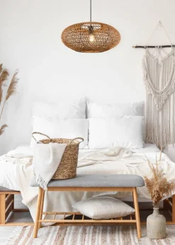 riippuvalaisin Hedda E27 mattamusta/sisal*Trio Lighting Hot