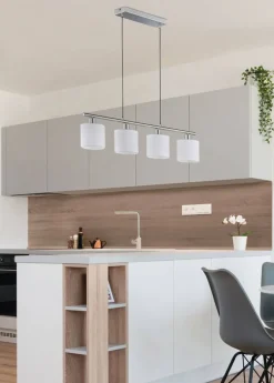 riippuvalaisin Tommy 4xE14 harjattu teräs/valk*Trio Lighting Discount